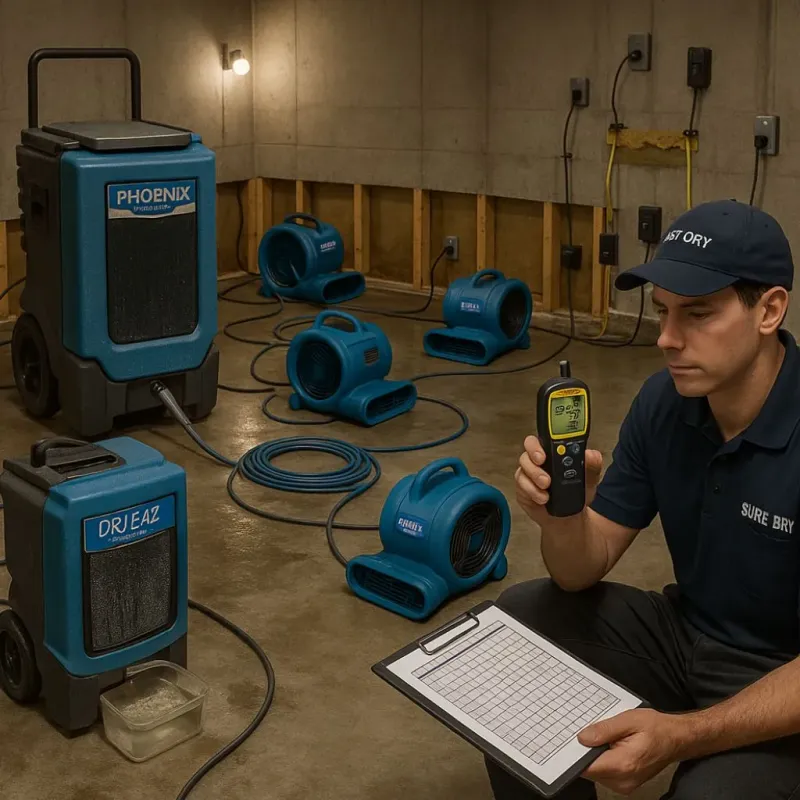 Structural Drying and Dehumidification process in Ouachita County, AR
